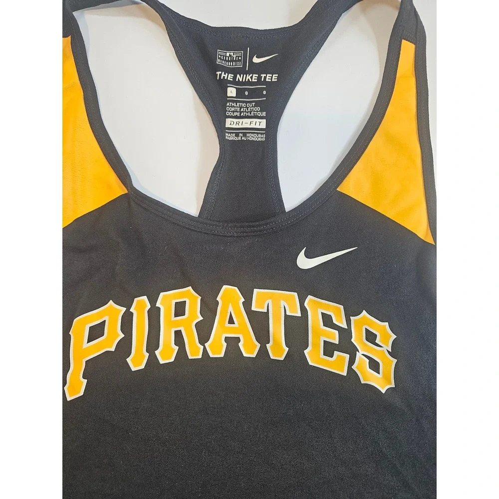 Nike Pittsburgh Pirates Dri-FIT Tank Top Womens Large‎ Black MLB Racerback